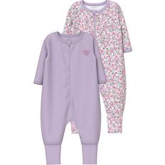 Druckknöpfe Schlafanzüge Name It Baby Pajamas 2pack - Pastel Lilac