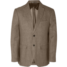 Brune - Herre Dressjakker Selected Leinen Blazer - Brownie