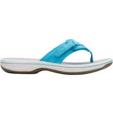 Cotton/Textile Flip-Flops Clarks Brinkley Sea - Light Turquoise