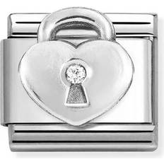 Nomination Crystal Jewellery Nomination White Crystal Padlock Charm Silver