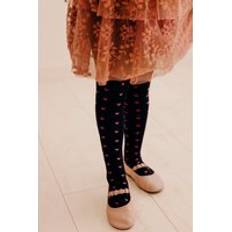 Nylon Pantyhoses Children's Clothing Fiore Rosy Heart Patterned Tights Colour: Black, Height 116-122c Height 116-122cm