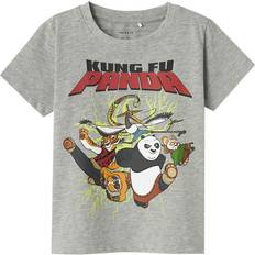 18-24M T-shirts Name It T-shirt NmmJac Kung Fu Panda Grey Melange/HORIZONTAL år 104 T-shirt