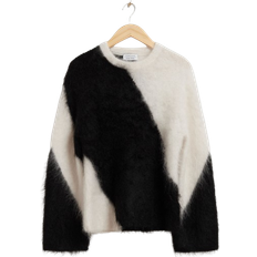 & Other Stories Two Tone Knit Jumper - Black/White