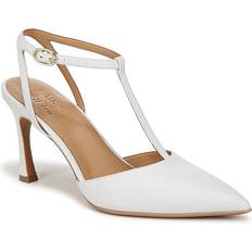 45 ⅓ - Weiß Pumps Naturalizer Astrid Pump Shoes, White Leather, 11.0M Pointed Toe, Ankle Strap