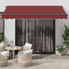 Red Patio Awnings vidaXL Manual Retractable Awning with