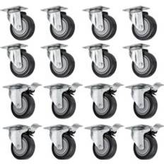 VEVOR 16 Pack 4' Swivel Caster Wheels Rubber Base Caster Wheels Polyurethane Swivel Casters with with Top Plate & Bearing Heavy Duty Load Capacity 286 Lbs