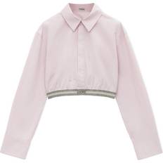 Leather Shirts Loewe Cropped Logo Shirt pink