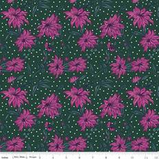 Multicoloured Fabrics Liberty Quarter Christmas Poinsettia Fabrics Pink, Multicolour