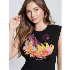 Guess T-shirts Guess Exotic Leopard Corset Tee Black