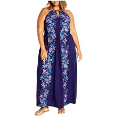 Dresses City Chic Plus Island Girl Dress Blue tropics