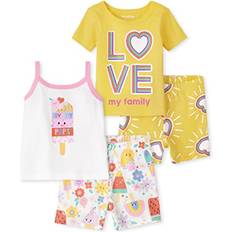 The Children's Place 18-24M Nightwear The Children's Place Baby & Toddler-PJ PC Family Matching Pajamas Sets, Snug Fit 100% Cotton, Big Kid, Toddler, Baby, Glow-Love/Popsicle 2T