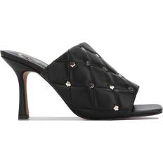 Womenss Majji Heeled Mules in Black Leather archived