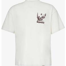 Represent Tops Represent Mens Flat White Icarus Graphic-print Cotton-jersey T-shirt FLAT WHITE