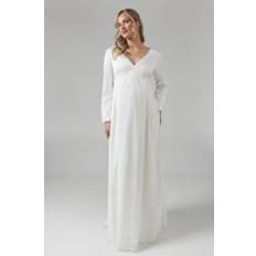 Coast Maternity Chiffon Overlayer Long Sleeve Wedding Dress Ivory