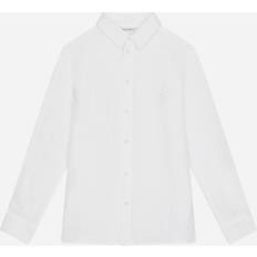 S Shirts Dolce & Gabbana Boys White Linen Dg Logo Shirt