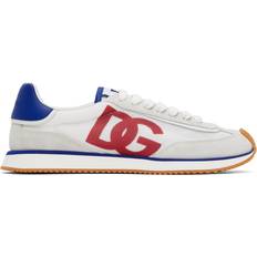 Dolce & Gabbana Man Shoes Dolce & Gabbana White Blue Mixed-Material 'DG' Cushion Sneakers 89926 IT