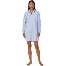 Nightgowns Lauren Ralph Lauren Women's Long-Sleeve Roll-Tab His Shirt Sleepshirt Blue Stripe