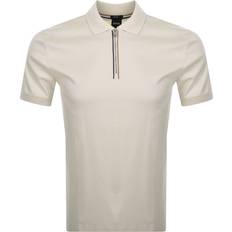 Luonnonväri Polo paidat BOSS Mercerised Cotton Slim-Fit Polo Shirt - Zip Placket