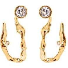 Oscar de la Renta 14K Branch Hoops -