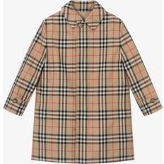 Beige Jackets Burberry Boys Beige Check Reversible Car Coat