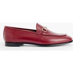 Gucci Women Loafers Gucci Womens Rosso Ancora Jordaan Horsebit-embellished Leather Loafers Eur Women