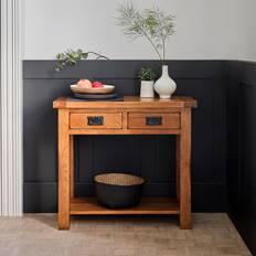 Oak Furnitureland Console Tables Oak Furnitureland Solid Rustic Console Table