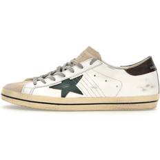 Stiliga Lädersneakers - Vit/Grön/Brun
