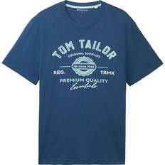 Tom Tailor Tøj Tom Tailor T-Shirt marine hellblau weiß