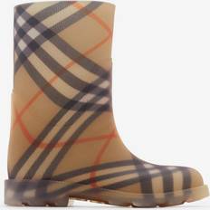 Burberry Childrens Check Rubber Marsh High Boots - Sand