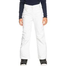 Roxy Girls' Backyard Snow Pants, Small, Bright White