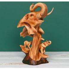 WIDDOP and Co Naturecraft elephant wood effect resin Figurine