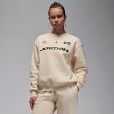 Leder Pullover Jordan Brooklyn Fleece Crew-Neck Sweatshirt, Apparel, Beige, Größe: