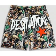 Multicolored Shorts Shein Mens Slogan Printed Woven Shorts Perfect For And Summer