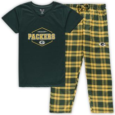 Green Pyjamas Concepts Sport Women's Green, Gold Green Bay Packers Plus Badge T-shirt and Pants Sleep Set Green, Gold