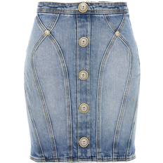 Clothing Balmain Buttoned Denim Skirt