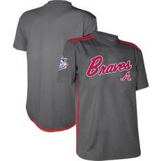 Atlanta Braves Game Jerseys Stitches Youth Charcoal Atlanta Braves Team V-Neck Jersey Charcoal, Red