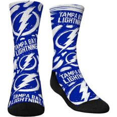 Blue Socks Rock Em Socks Big Boys and Girls Rock 'Em Socks Tampa Bay Lightning Allover Logo and Paint Crew Socks Blue