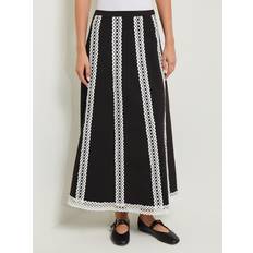 Misook Eyelet Trim A Line Skirt