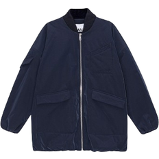 Ganni Twill Oversized Bomber Jacket - Sky Captain