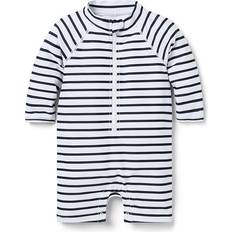 Babies Swimwear Janie and Jack Boys' Recycled Striped Rash Guard Swimsuit Baby Navy 18-24 months