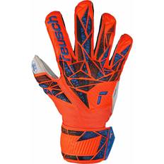 reusch Attrakt Solid Finger Support Junior Unisex Youth Goalkeeper Gloves, 2210 Hyper Orng/Elec Blue