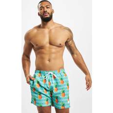 Guld - Herr Badkläder Urban Classics herrmönster badshorts badbyxor, Ananas Aop