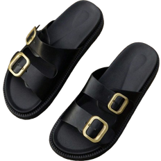 Damen - Polyurethan Pantoffeln & Hausschuhe Shein Sandals Women Buckle, Decorated Platform, Comfortable and Versatile for Summer