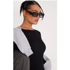 Sunglasses PrettyLittleThing Diamond Detail Rectangular Frame Sunglasses, Black One
