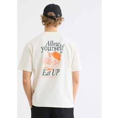 Natur Overdeler Woodbird Baine Eat T-Shirt - Off White