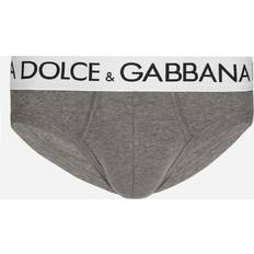 Dolce & Gabbana Herren Unterhosen Dolce & Gabbana Grey Cotton Logo Briefs