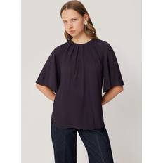 Jigsaw Textured Pleat Top, Purple