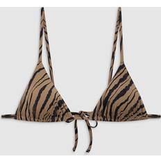 Brown - Women Bikini Tops Anine Bing Brielle Top Tiger Shell Print Brown