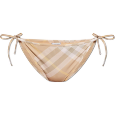 Beige Bikinis Burberry Check Bikini Briefs - Flax