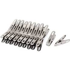 Clothespins Uxcell 20 Pcs Stainless Steel Nonslip Multipurpose Clothing Clothespins Clips Silver Tone 2" x 0.4" x 0.9"(L*W*T) (2" x 0.4" x 0.9"(L*W*T)